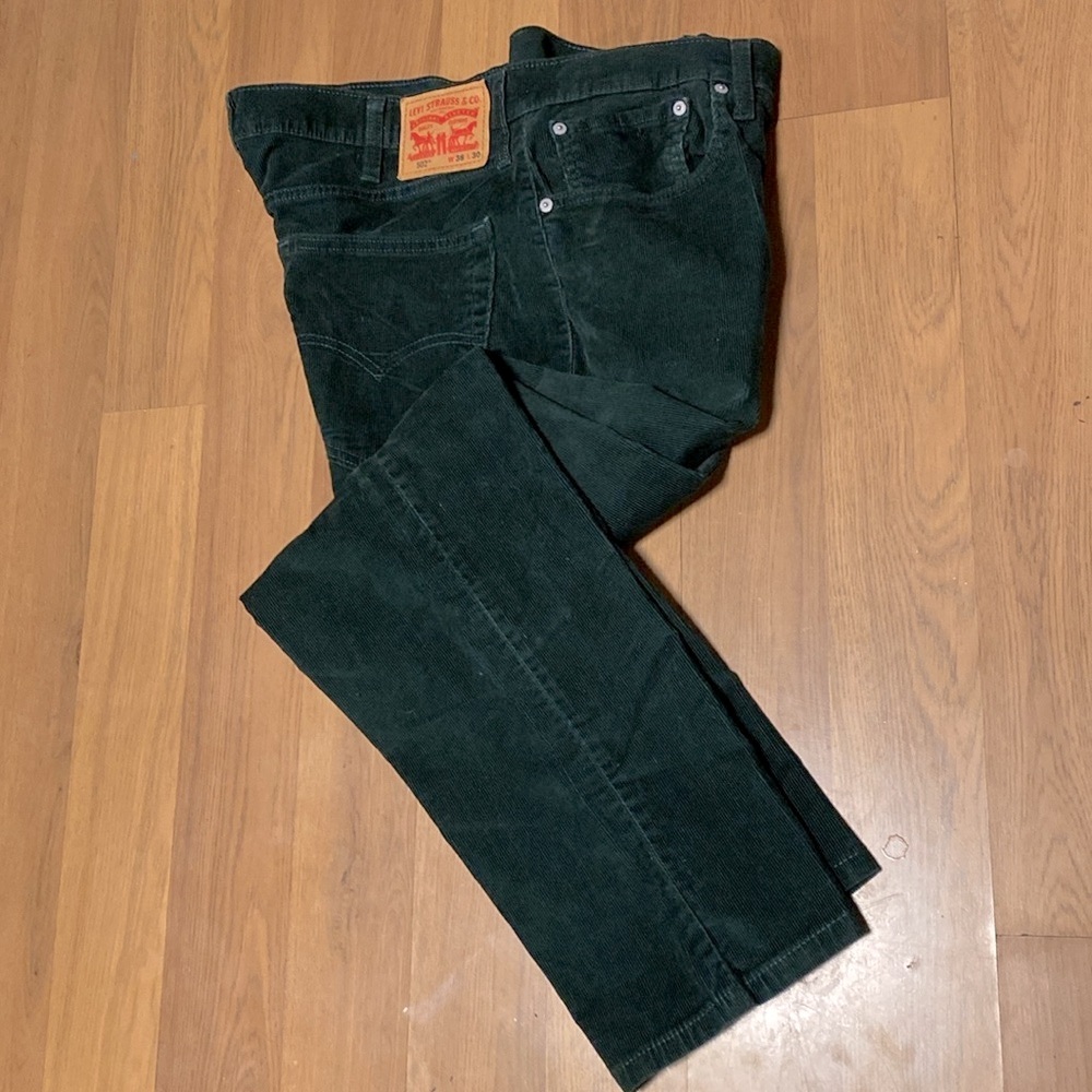 Levi’s Men's 502 Dark Green Corduroy Pants
